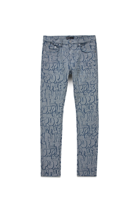 P001 LOW RISE SKINNY JEAN - White Terry Graffiti Tag Laser