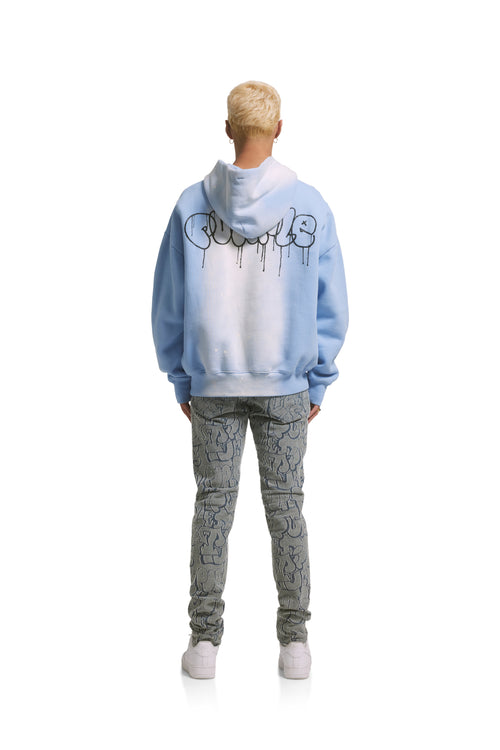 P001 LOW RISE SKINNY JEAN - White Terry Graffiti Tag Laser