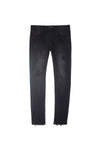 mens purple brand denim jean mid rise slim style no. p002 black repair front