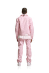 P028 LEATHER TRUCKER JACKET - Cherry Blossom