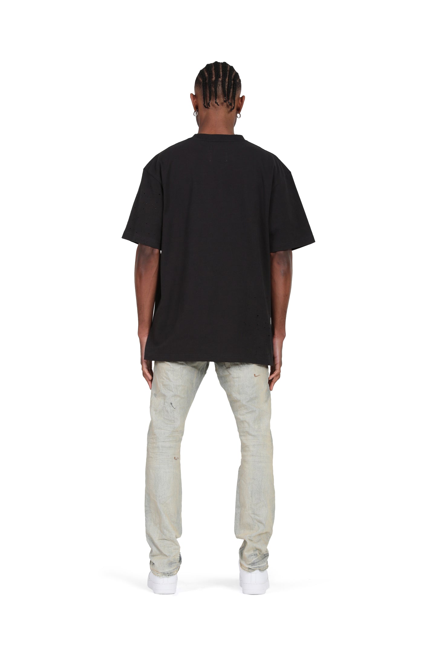 P011 MID RISE STRAIGHT LEG JEAN - Light Indigo Oil Repair