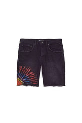 PURPLE BRAND - Men's Mid Rise Short - Style No. P020 - Multicolour Tie Dye Black - Front