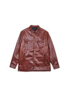 P327 LONG SLEEVE SHIRT JACKET - Shiny Leather Cathay Spice