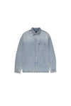 P034 LONG SLEEVE SHIRT JACKET - Indigo Snap Front