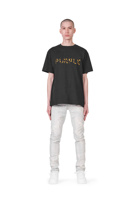P104 REGULAR FIT T-SHIRT - Black Diecut Leopard