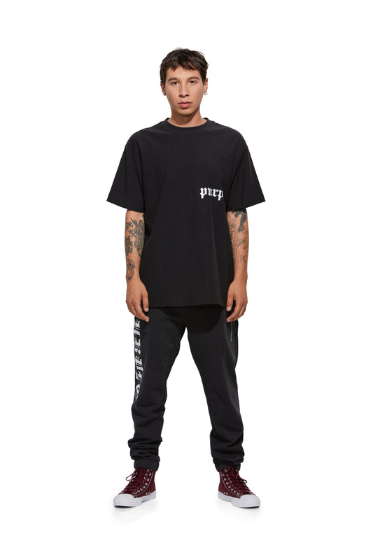 P412 REGULAR FIT SWEATPANT - Gothic Wordmark Black Beauty