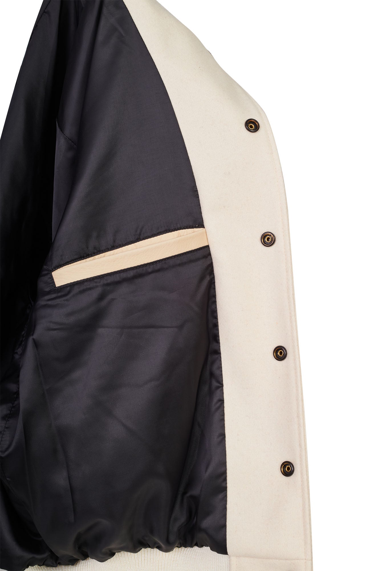 PURPLE BRAND - Men's Letterman Jacket - Style No. P320 - Golden Bear White and Gold - Detail