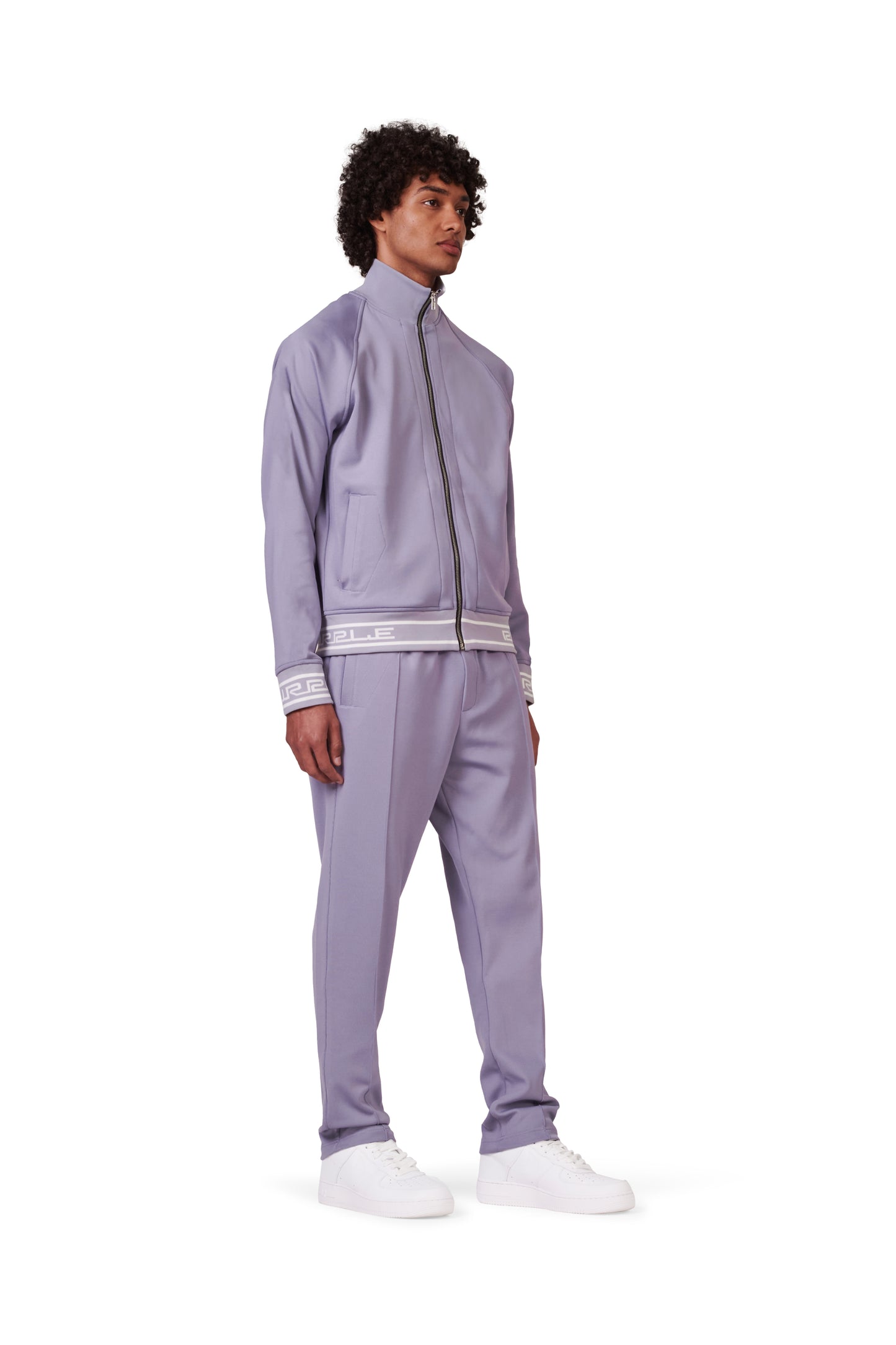P415 TRACK PANT - Solid Poly Tricot Lavender Grey Track Pant