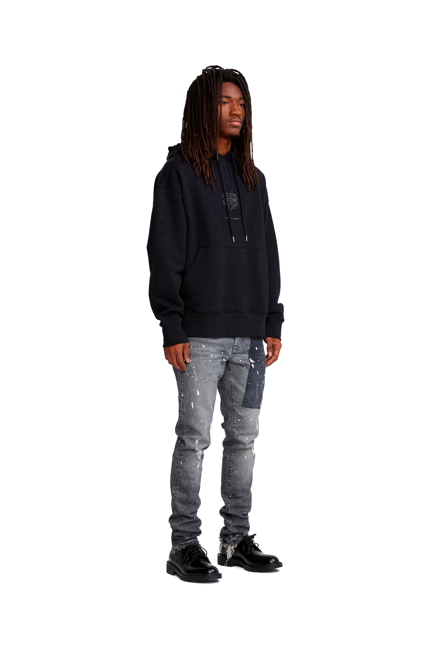 P436 OVERSIZED HOODIE - Purple Snake Black Beauty