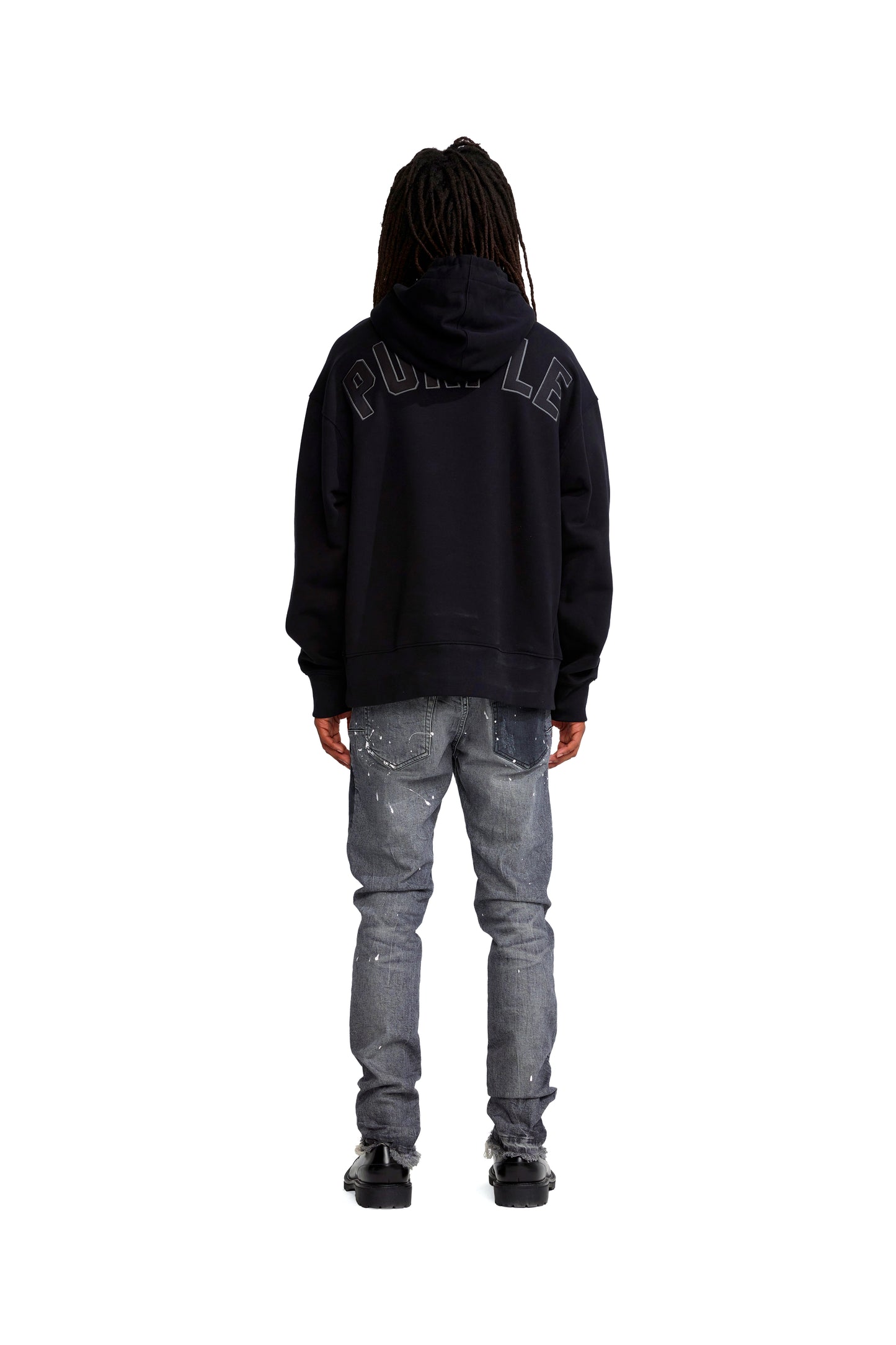 P436 OVERSIZED HOODIE - Purple Snake Black Beauty