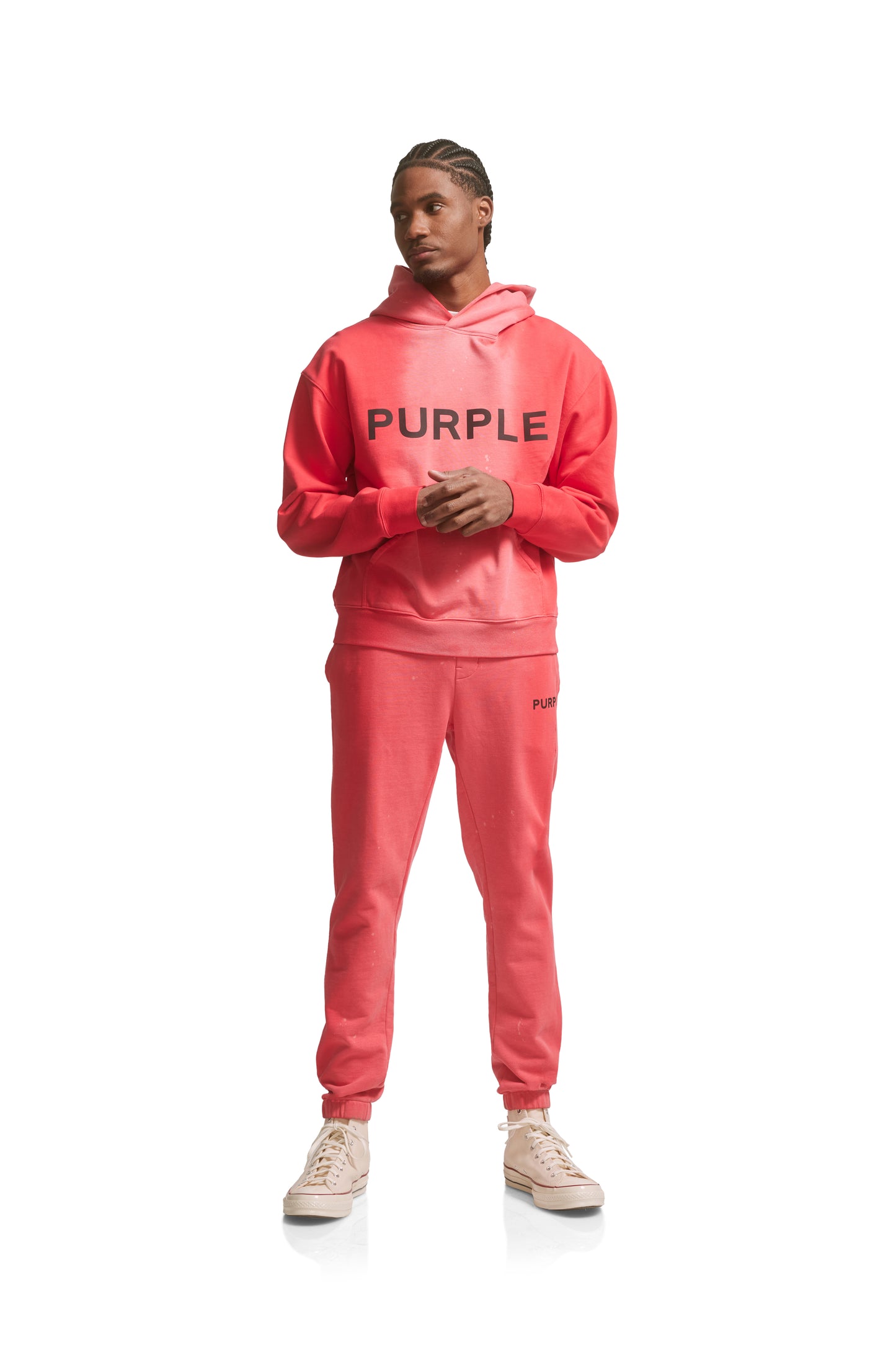 P447 French Terry Red Poppy Hoodie – PURPLE BRAND