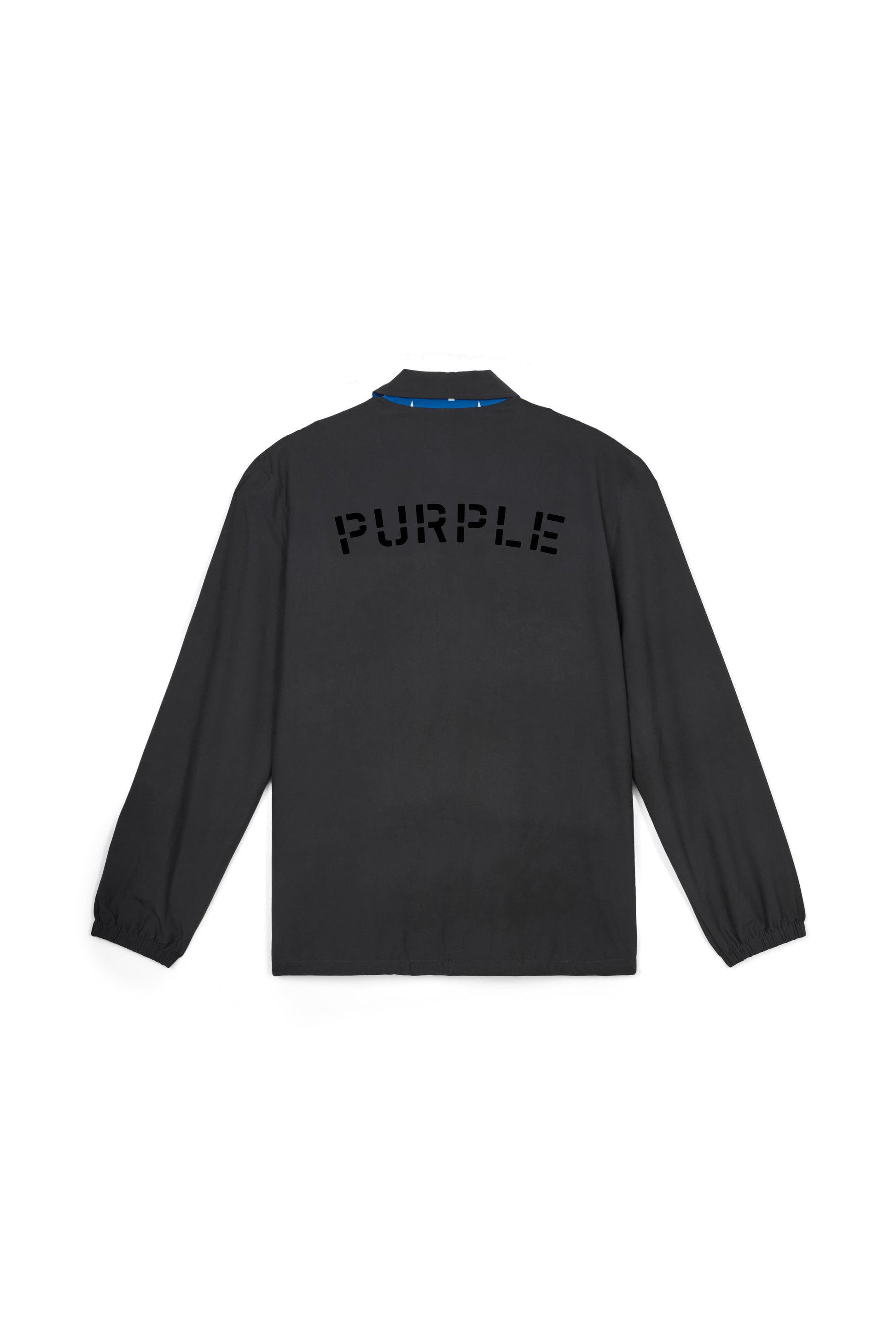 PURPLE BRAND - Men's Coaches Jacket - Style No. P602 - Black Reversible Snap Front - Back