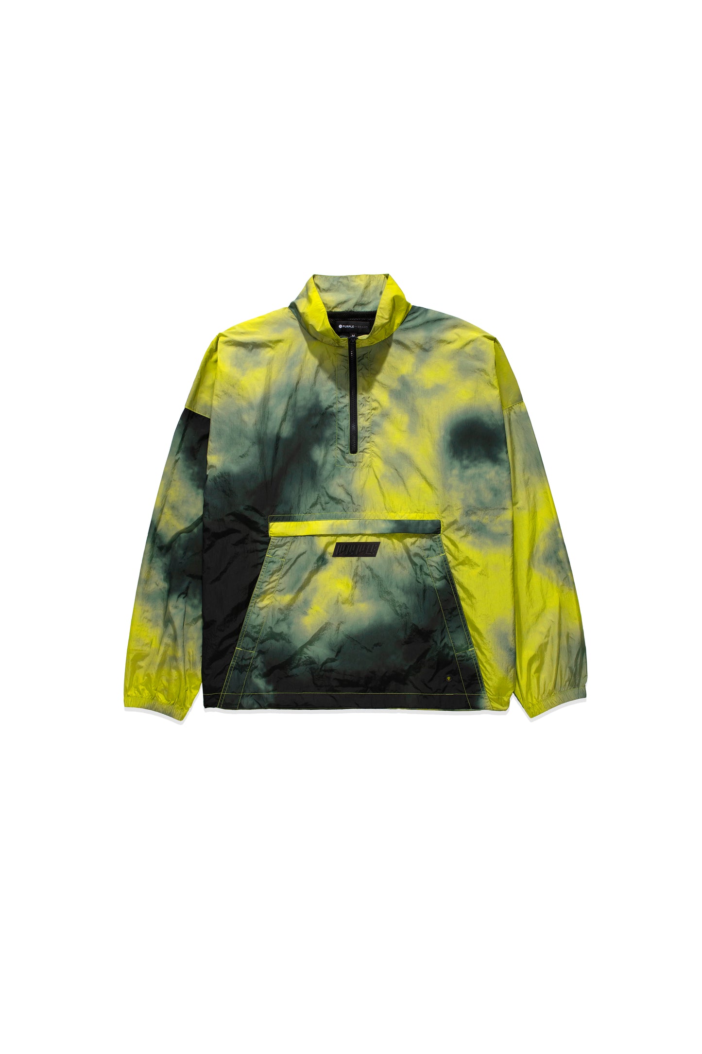 P604 HALF ZIP MOCK NECK - Fluorescent Yellow Smoke