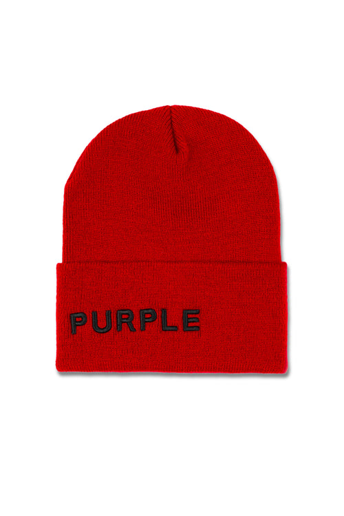 P924 CUFFED BEANIE - Cherry