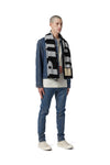 PURPLE BRAND - Scarf - Style No. P905 - Greyscale Oversized Logo - Model Side Pose