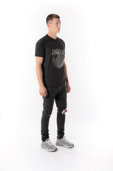 PURPLE BRAND - Men's Relaxed Fit T-Shirt - Style No. P101 - ASTERISM BLACK - Model Side Pose