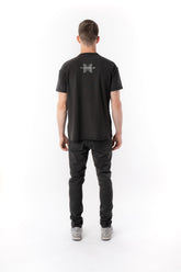 PURPLE BRAND - Men's Denim Jean - Low Rise Skinny - Style No. P001 - Grey Wax Coated - Model Back Pose