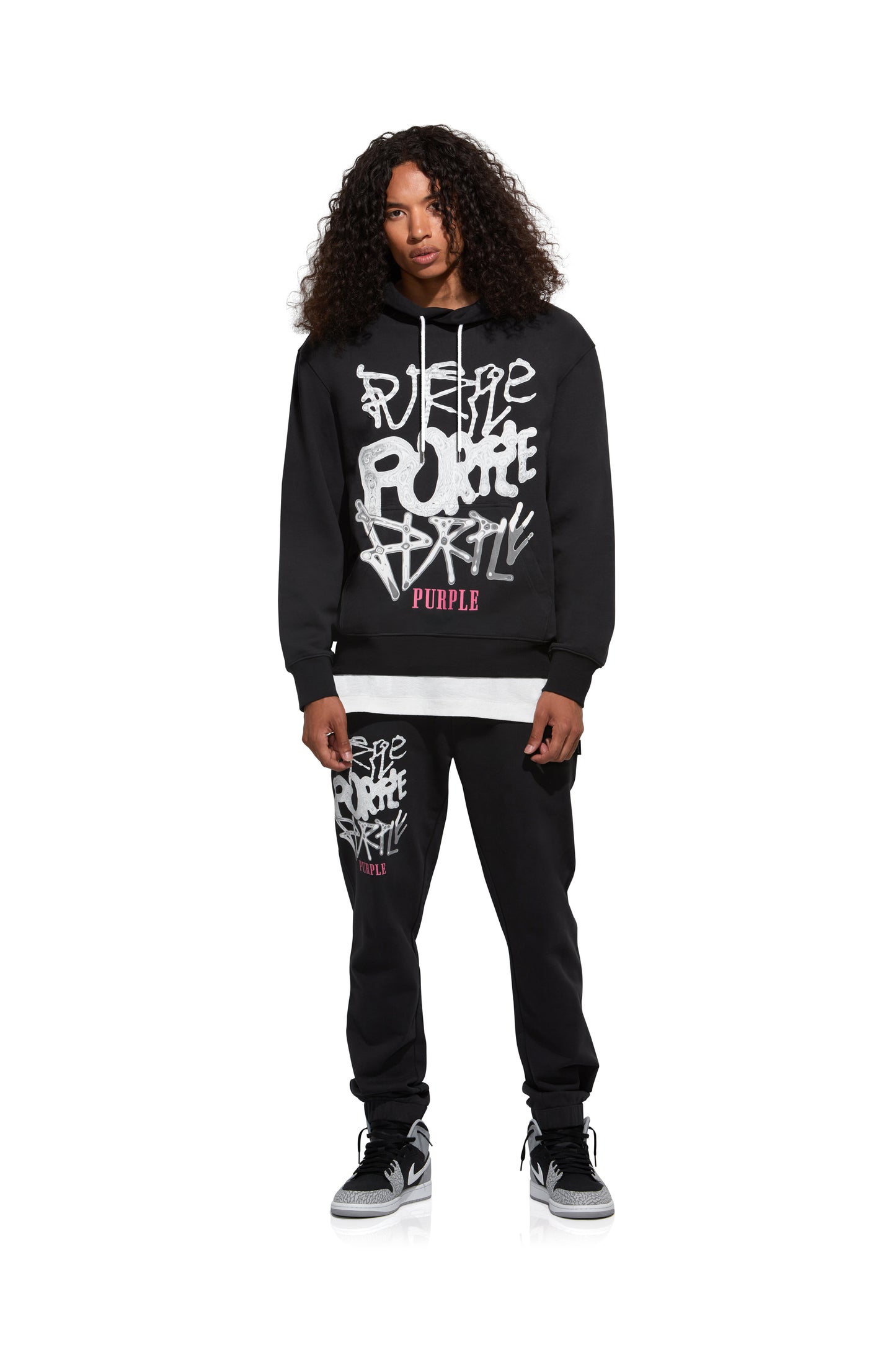 P412 REGULAR FIT SWEATPANT - Distorted Black Beauty