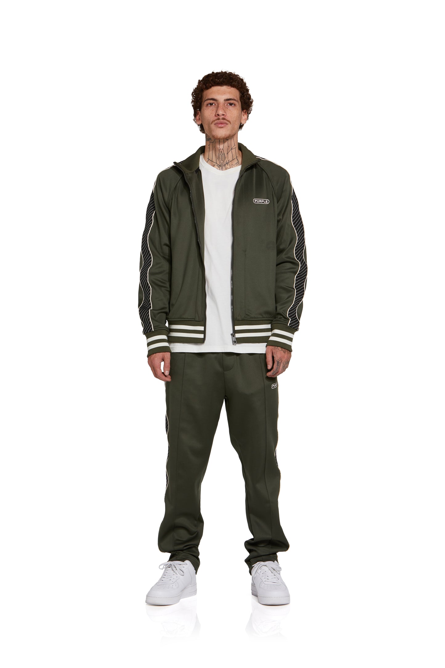 P415 TRACK PANT - Poly Tricot Forest Night Track Pant