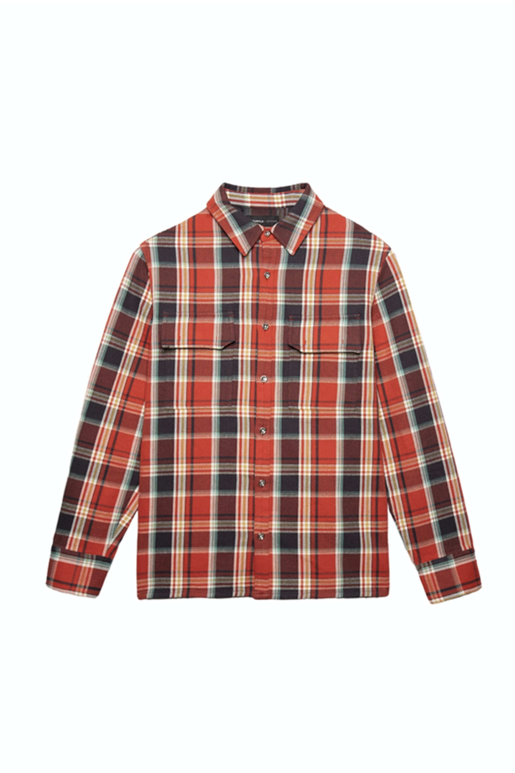 PURPLE BRAND - Men's Long Sleeve Shirt - Style No. P309 - Canvas Plaid Red - Front