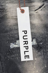 PURPLE BRAND - Men's Denim Jean - Mid Rise Slim - Style No. P002 - Bandana Patch Pocket Black - Hangtag