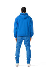 PURPLE BRAND - Men's Hoodie Sweatshirt - Style No. P404 - French Terry Blue - Model Back Pose
