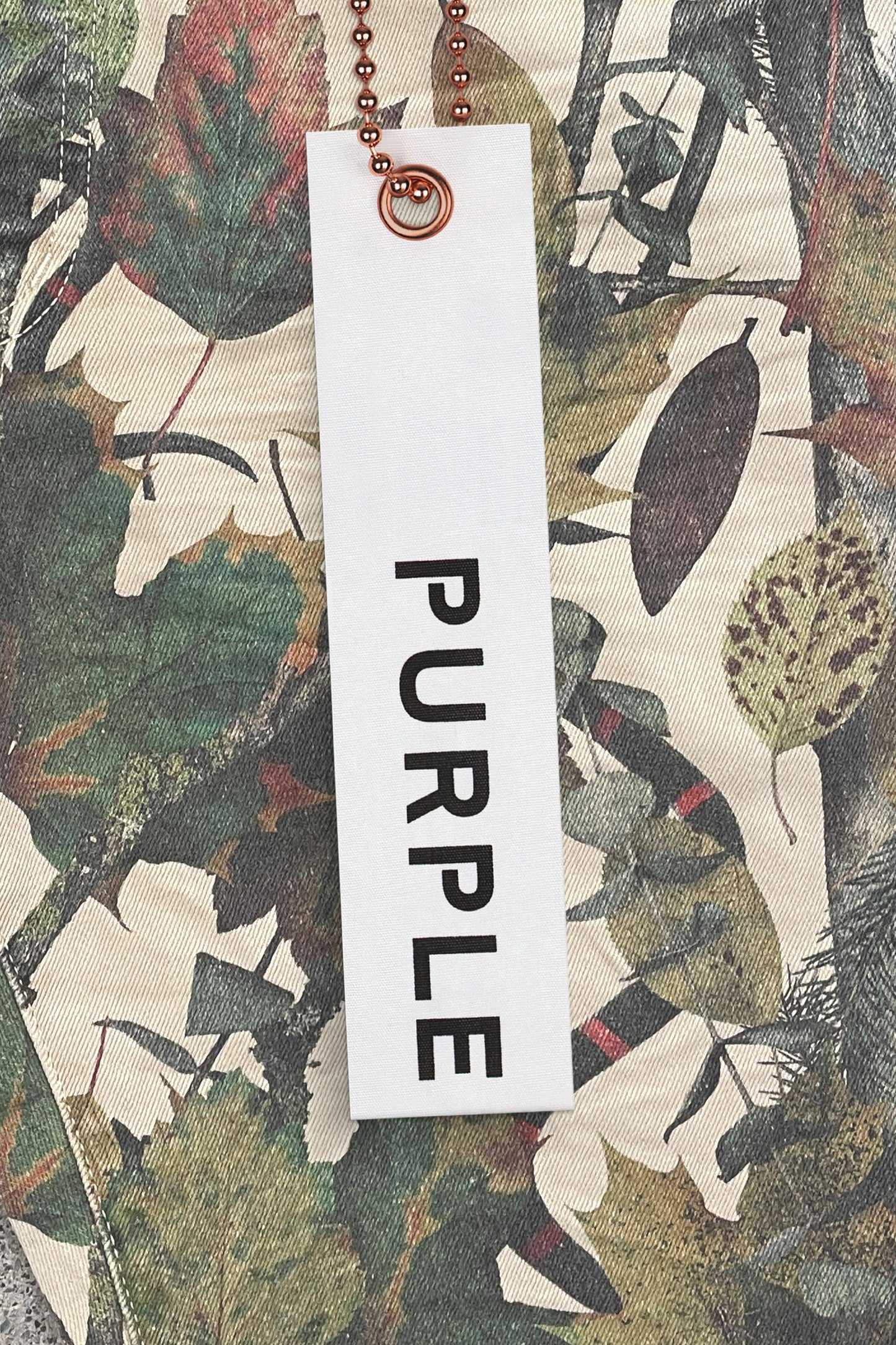 PURPLE BRAND - Men's Denim Jean - Low Rise Skinny - Style No. P001 - Washed Camo Tan Snake - Hangtag