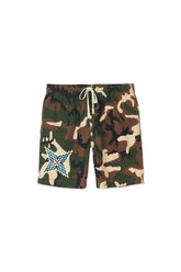PURPLE BRAND - Men's Short - Style No. P025 - Exclusive Camo Short With Blue Star Print - Front