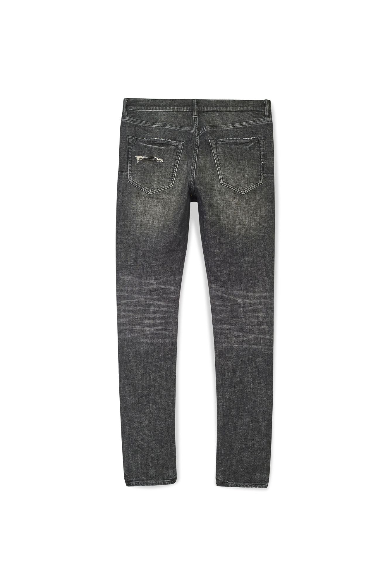 PURPLE BRAND - Men's Denim Jean - Low Rise Skinny - Style No. P001 - Exclusive Grey Wash Distress - Back