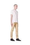 P001 Low Rise Skinny Jean in Leathered Ecru with reinforced belt loops and lined pockets.