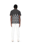 PURPLE BRAND - Men's Denim Jean - Low Rise Skinny - Style No. P001 - Optic White Knee Slit - Model Back Pose