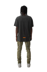 PURPLE BRAND - Men's Relaxed Fit T-Shirt - Style No. P101 - Oversized P Black - Model Back Pose