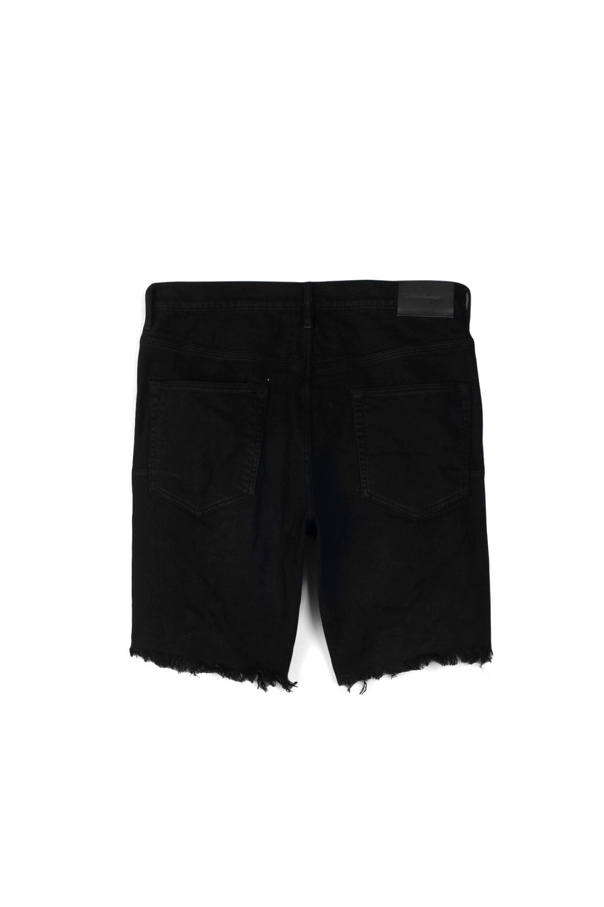 PURPLE BRAND - Men's Denim Jean Short - Mid Rise Short - Style No. P020 - Grosgrain Tuxedo Stripe Black - Back