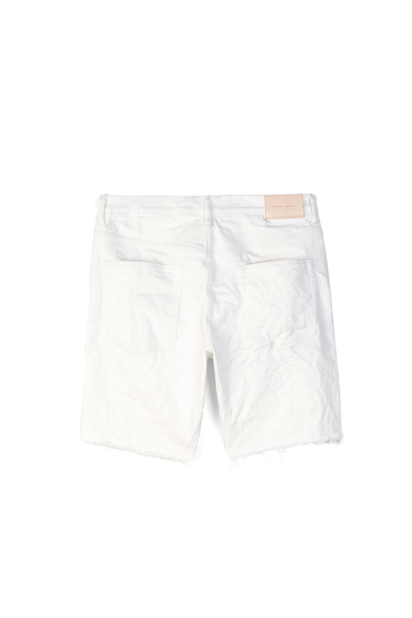 PURPLE BRAND - Men's Denim Jean Short - Mid Rise Short - Style No. P020 - Grosgrain Tuxedo Stripe White - Back