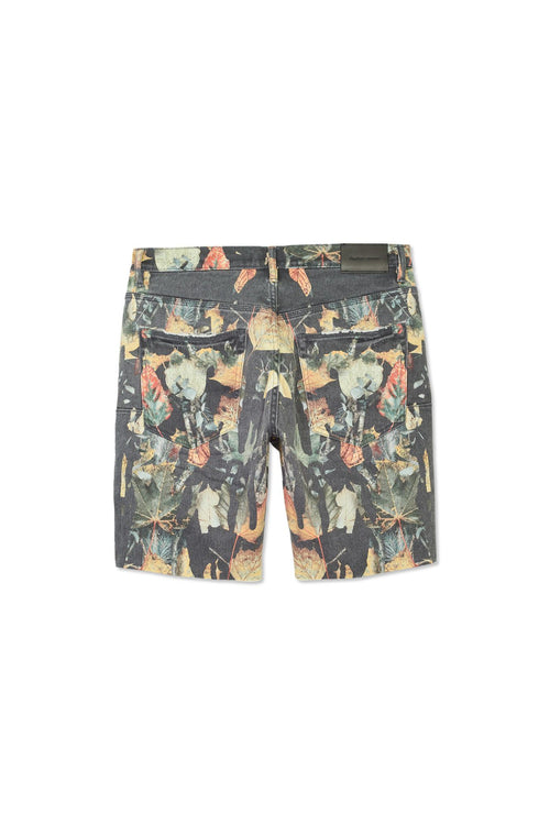PURPLE BRAND - Men's Denim Jean Short - Mid Rise Short - Style No. P020 - Exclusive Washed Camo Black Drip - Back
