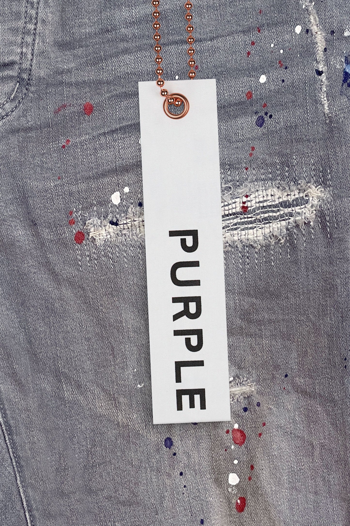 P001 LOW RISE SKINNY JEAN - Exclusive Washed Grey Paint Repair