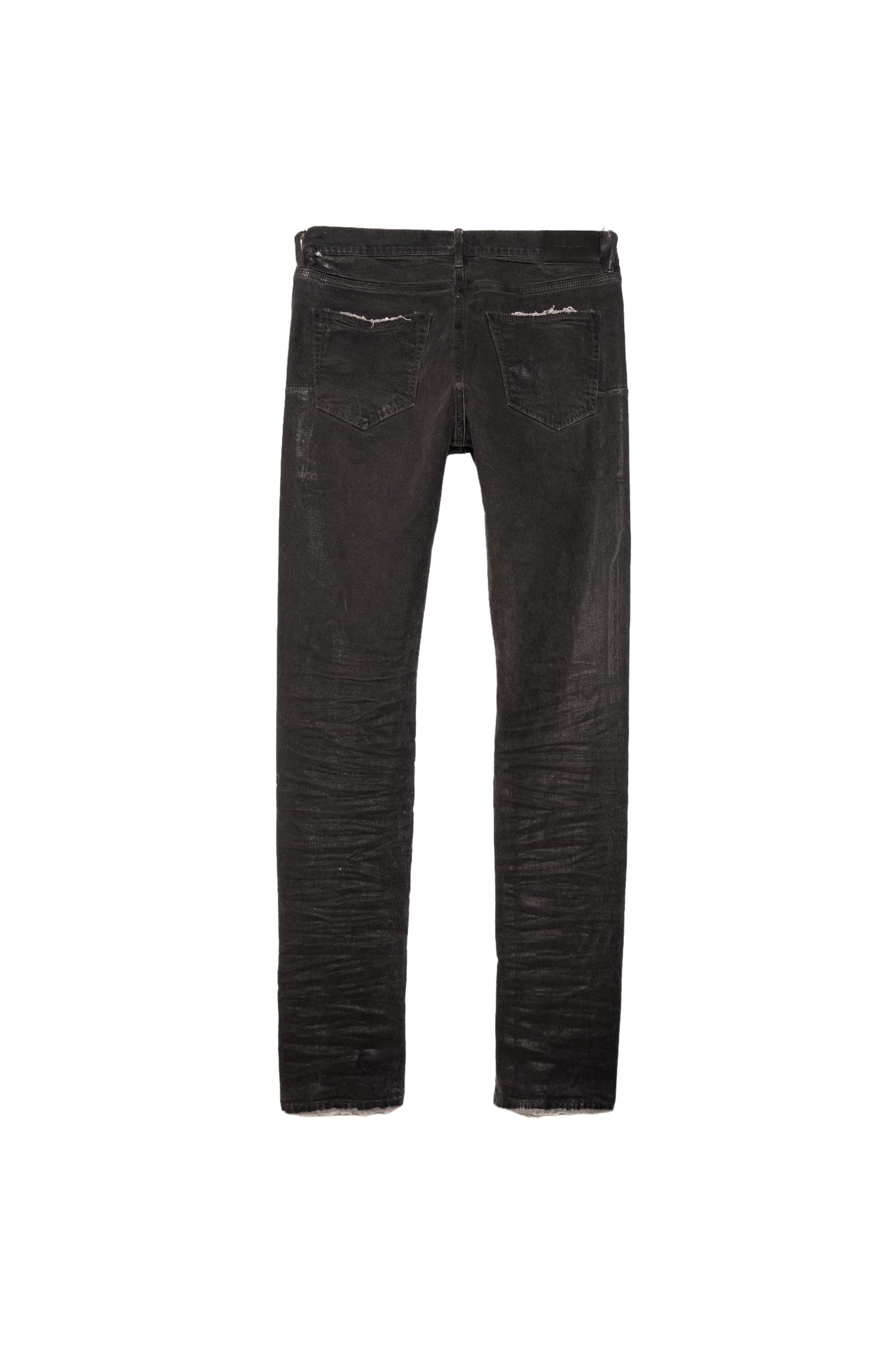 PURPLE BRAND - Men's Denim Jean - Low Rise Skinny - Style No. P001 - Grey Wax Coated - Back