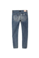 PURPLE BRAND - Men's Denim Jean - Mid Rise Slim - Style No. P002 - Indigo Flannel Repair - Back