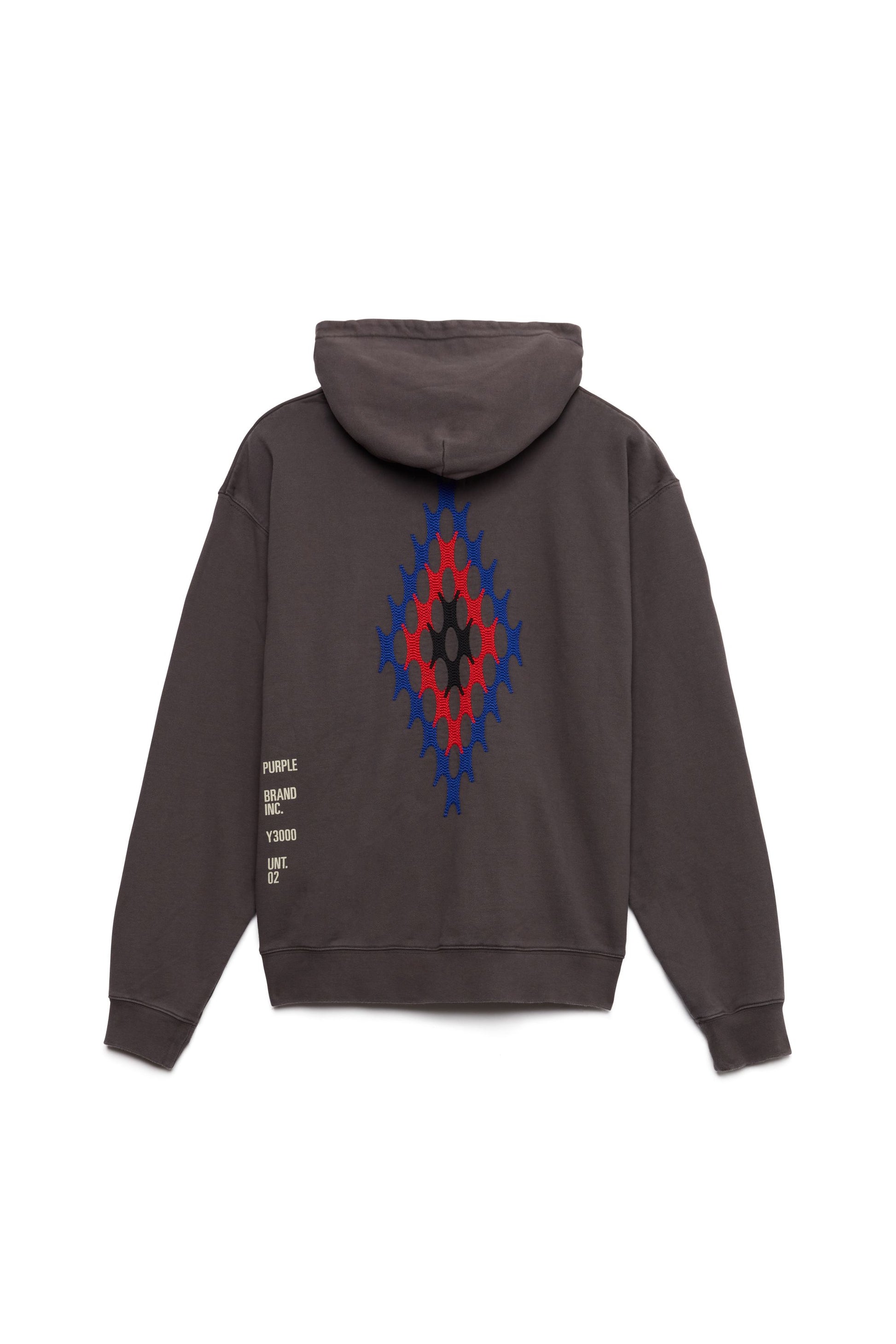 PURPLE BRAND - Men's Hoodie Sweatshirt - Style No. P404 - Artifact Embroidered Hoodie Charcoal - Back