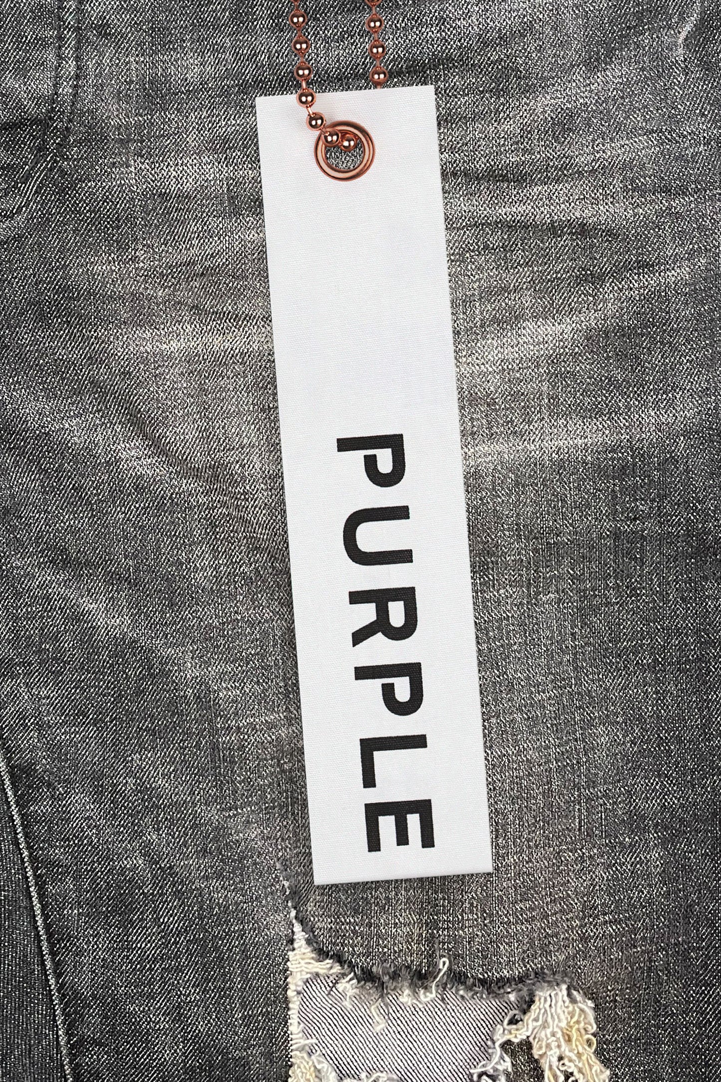 PURPLE BRAND - Men's Denim Jean - Low Rise Skinny - Style No. P001 - Exclusive Grey Wash Distress - Hang tag