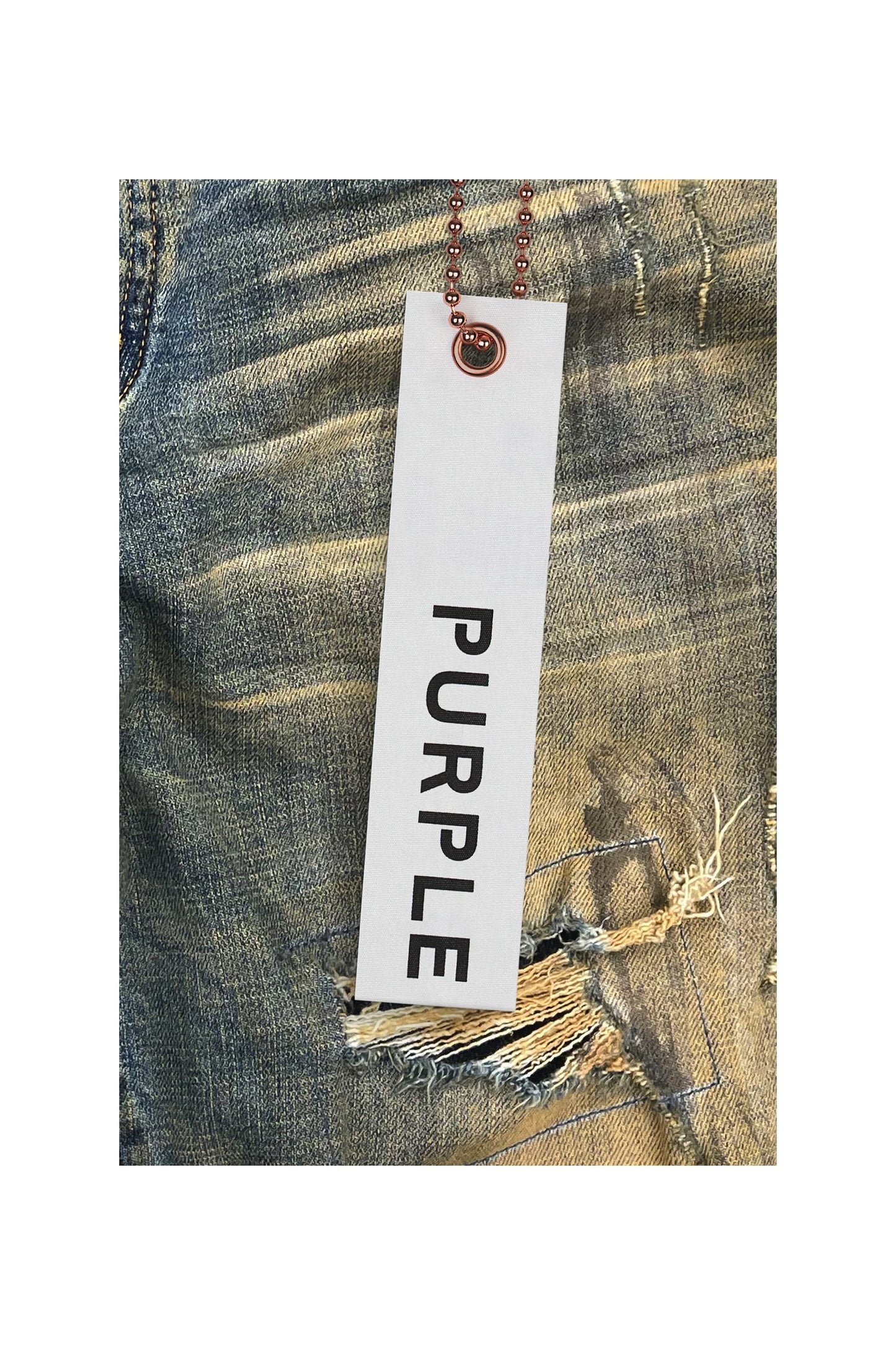 P002 MID RISE SLIM JEAN - Mid Blue Patched