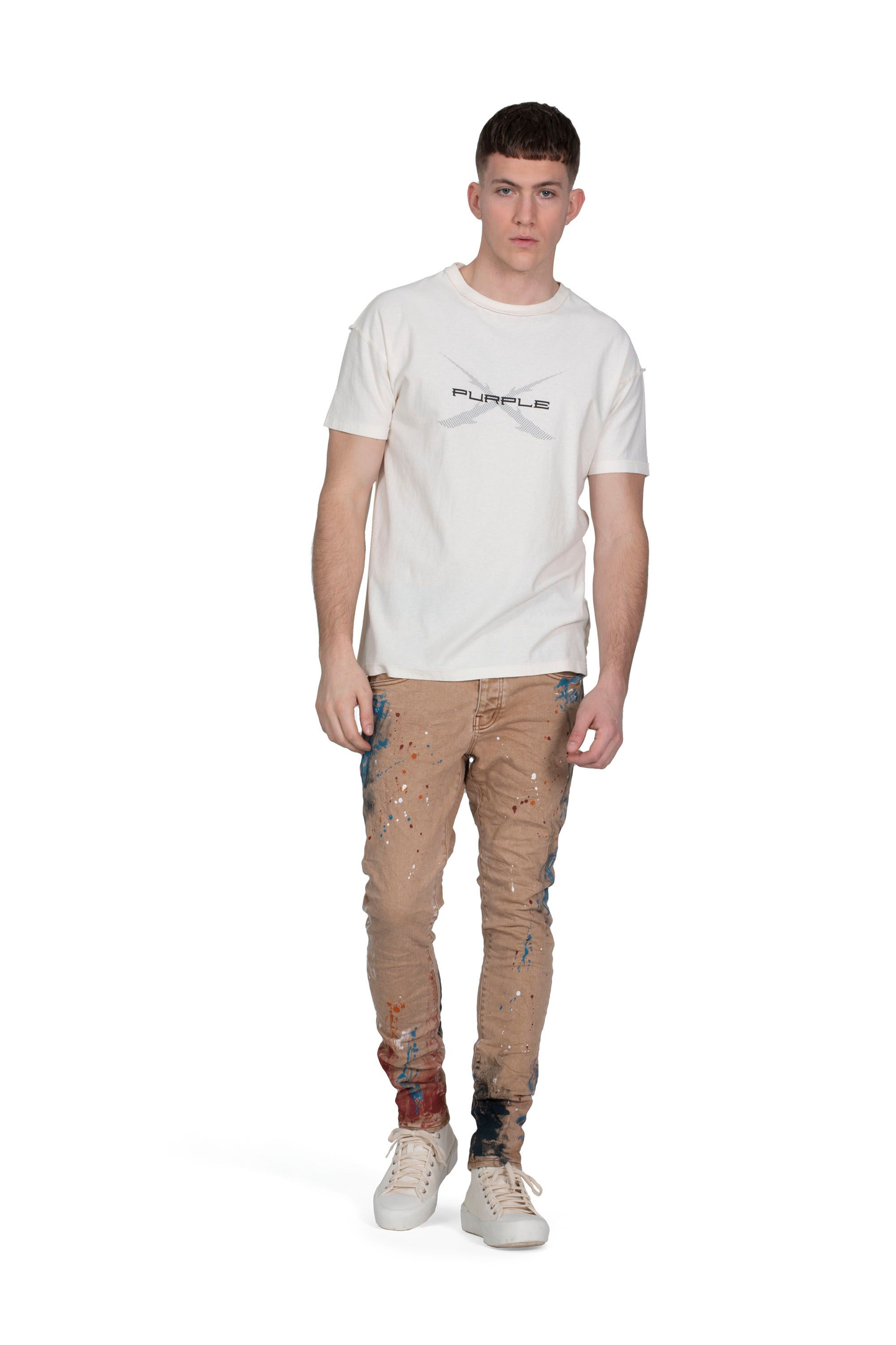 P101 RELAXED FIT TEE - ANTLER WHITE