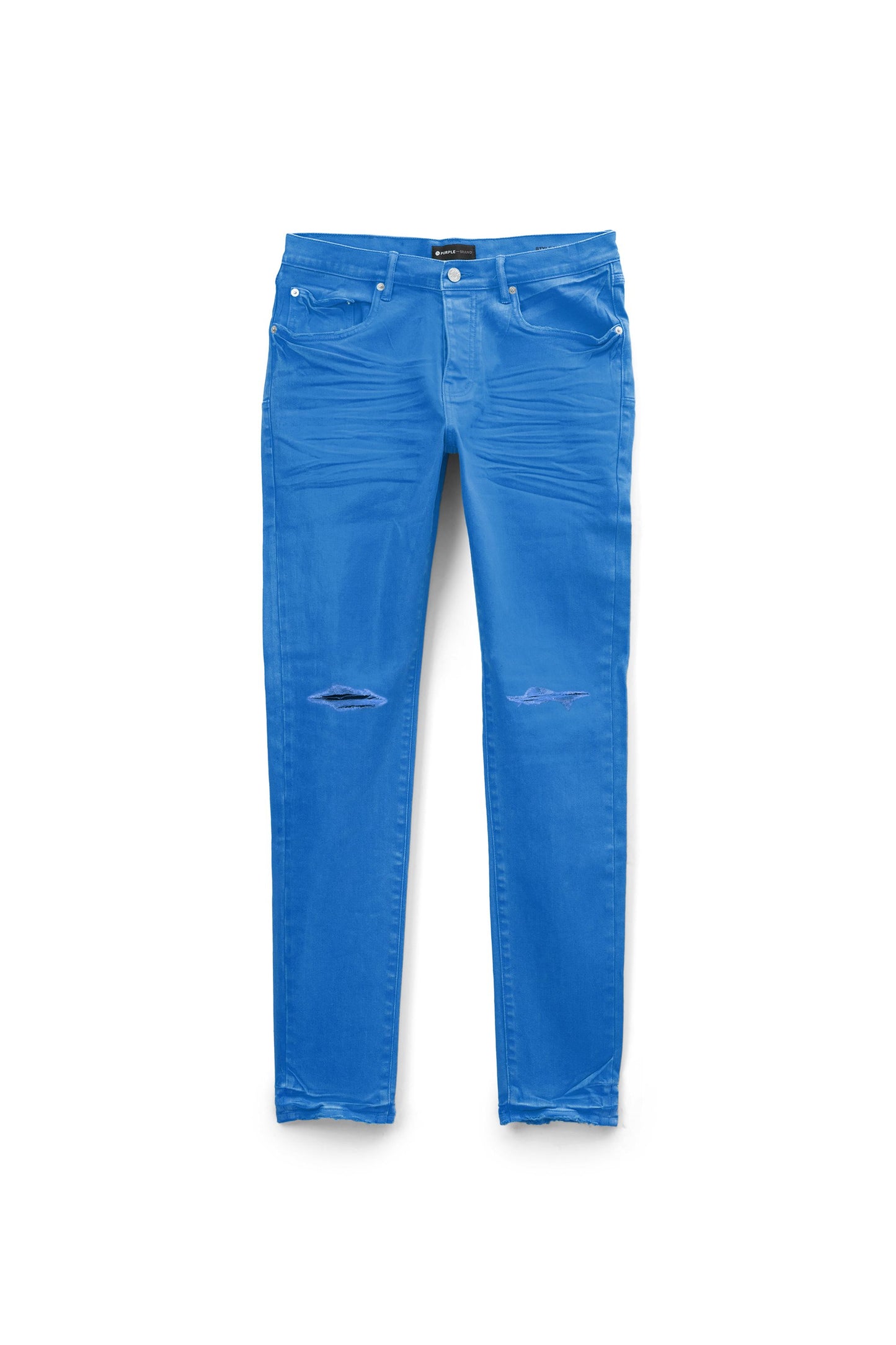 PURPLE BRAND - Men's Denim Jean - Low Rise Skinny - Style No. P001 - Overdyed Blue With Coating - Front
