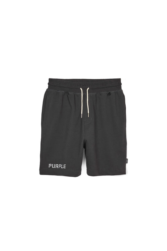 P413 RELAXED FIT SHORT - French Terry Black Stencil