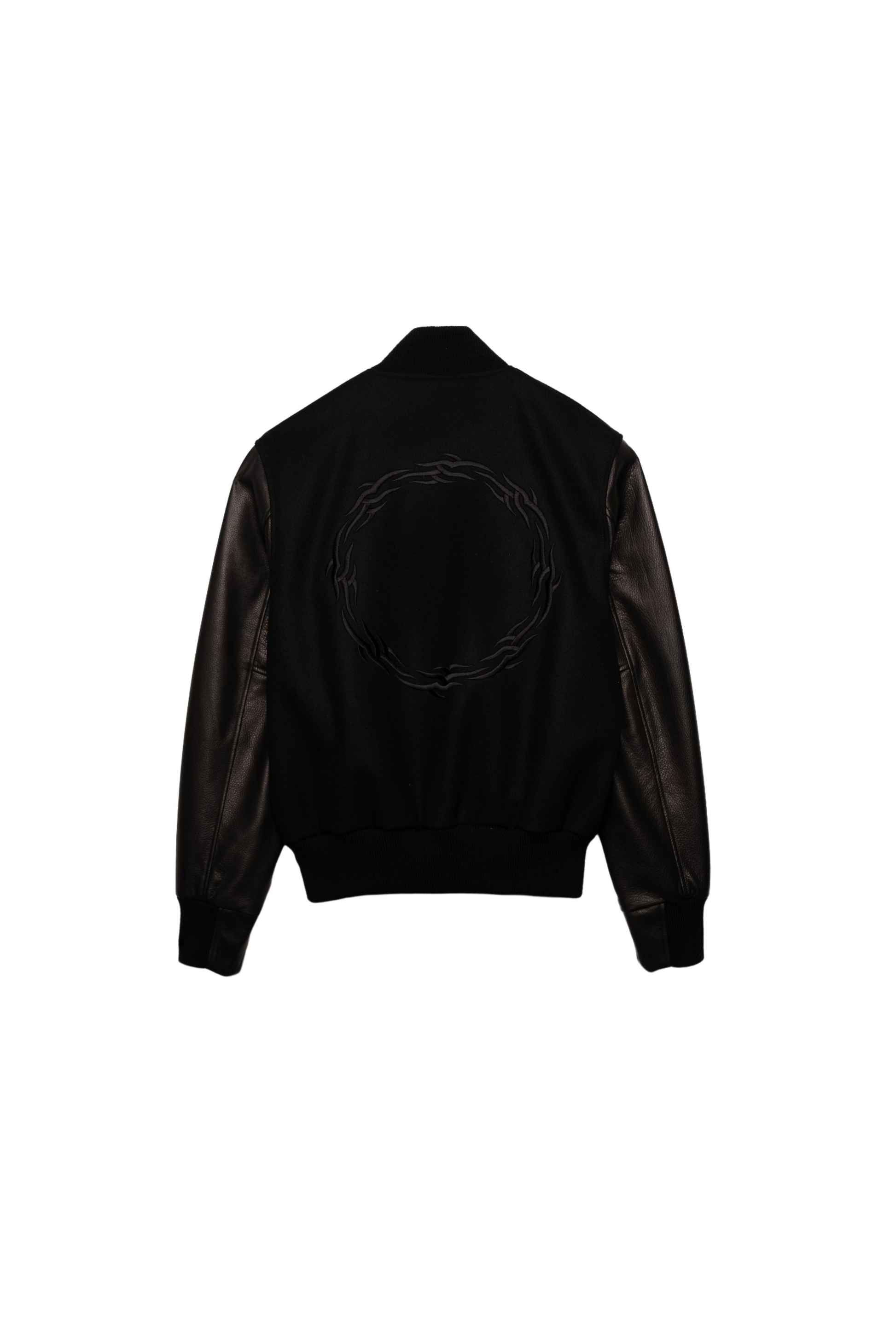 PURPLE BRAND - Men's Whool and Leather Varsity Jacket - Style No. P320 - Golden Bear Jacket - Back