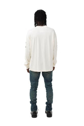 PURPLE BRAND - Men's Long Sleeve Shirt - Style No. P201 - Off White Acid Wash - Model Back Pose
