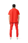 PURPLE BRAND - Men's Relaxed Fit T-Shirt - Style No. P101 - Inside Out Red - Model Back Pose