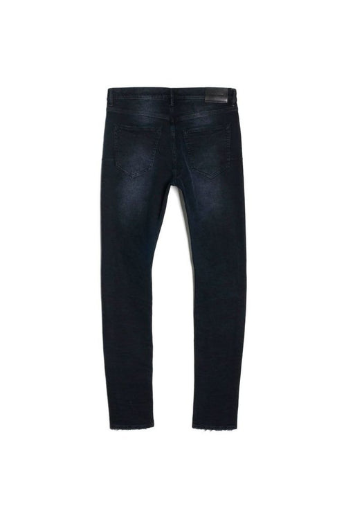 mens purple brand denim jean mid rise slim style no. p002 black wash blowout back