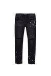 mens purple brand denim jean low rise skinny style no. p001 black resin knee slit frontPURPLE BRAND - Men's Denim Jean - Low Rise Skinny - Style No. P001 - Black Resin Knee Slit - Front