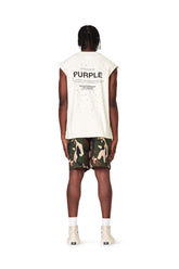 PURPLE BRAND - Men's Short - Style No. P025 - Exclusive Camo Short With Blue Star Print - Model Back Pose
